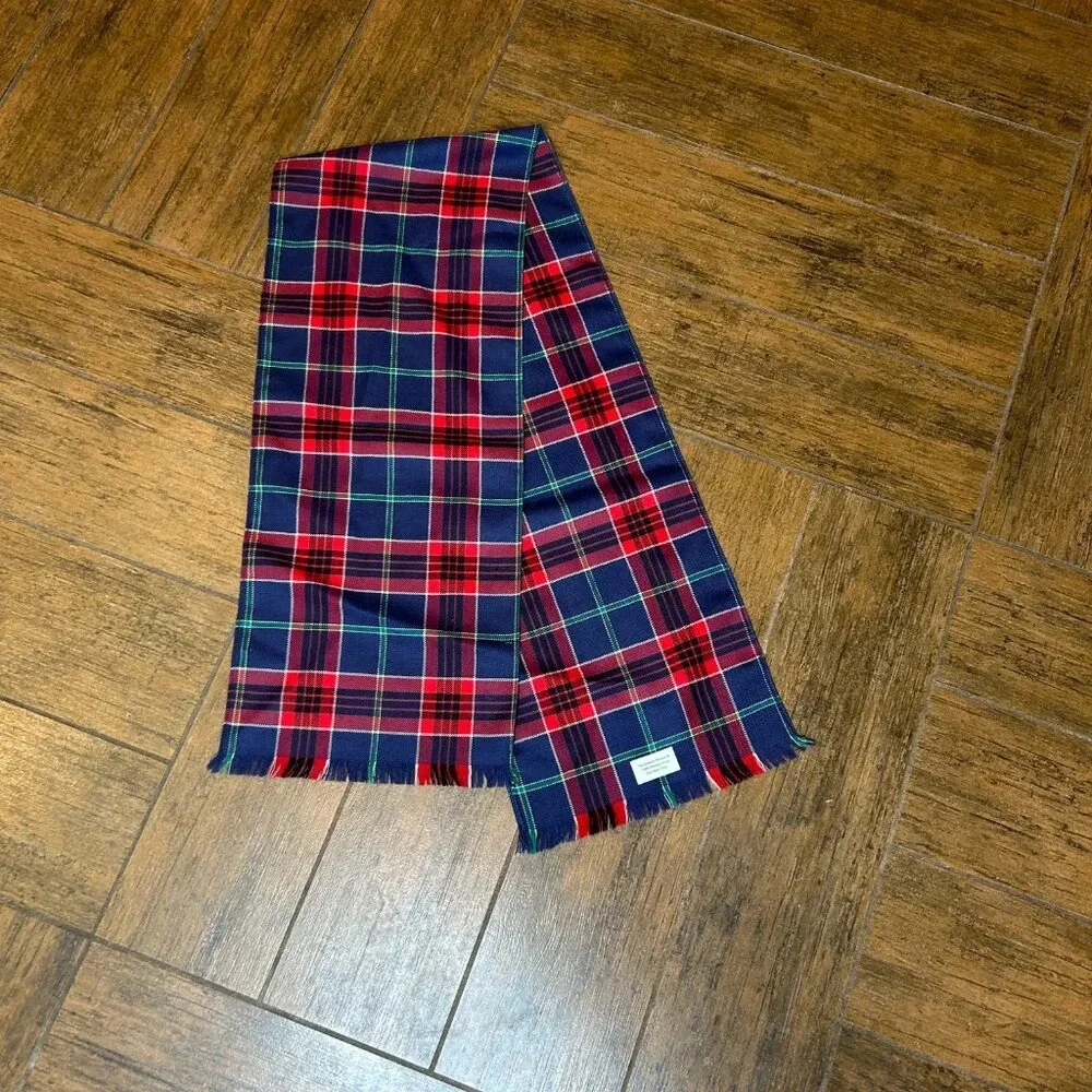 Vintage Scottish Weaver  100% Wool Tartan Plaid Rectangular Scarf